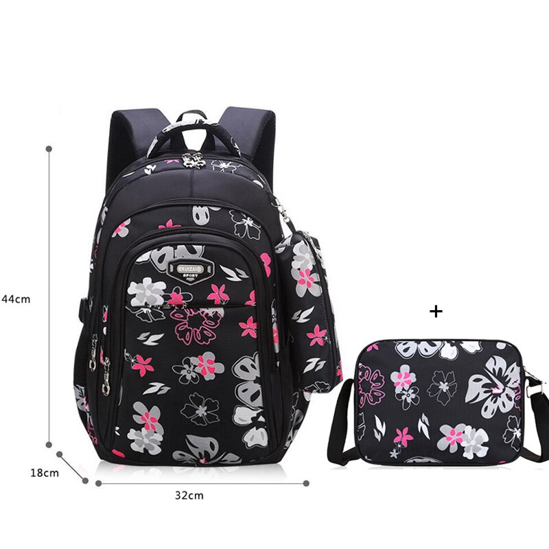 Girl’s Floral Print Backpack Set