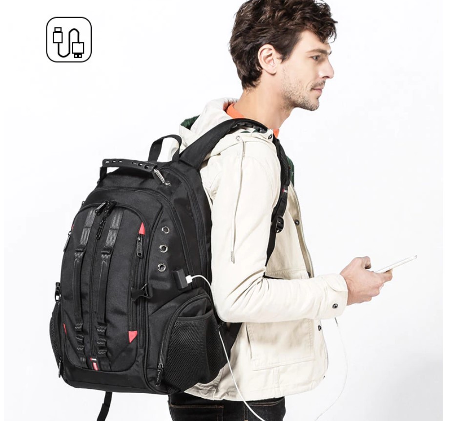 Men’s 45L USB Backpack with Raincover