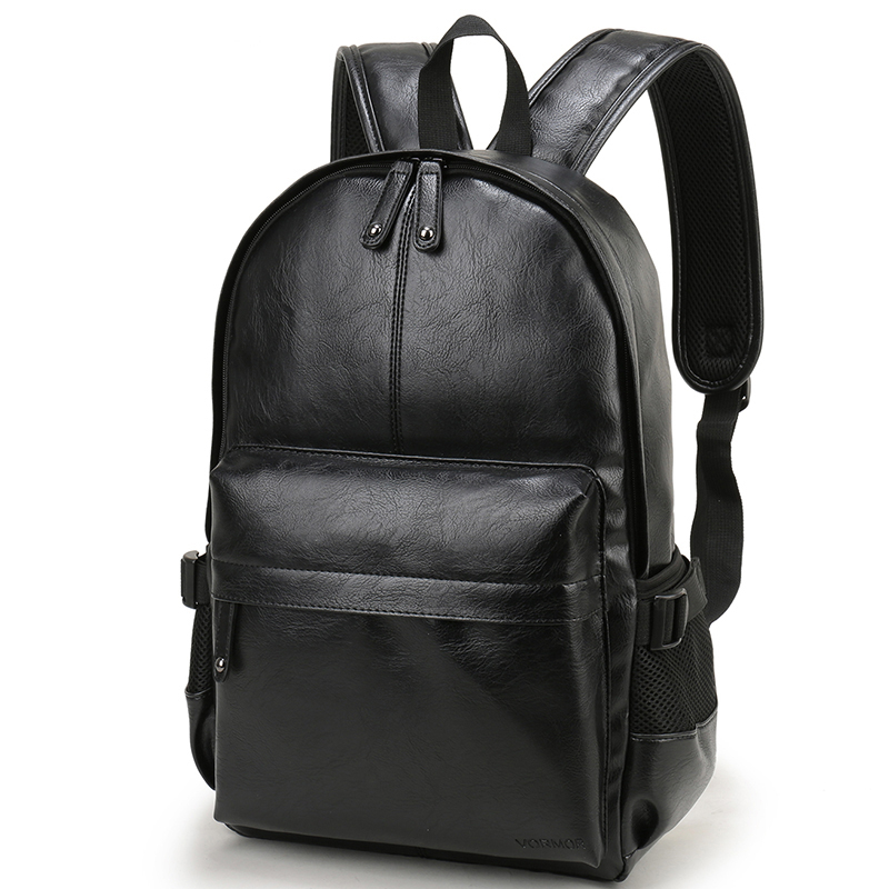 Men’s Solid Color Eco-Leather Backpack